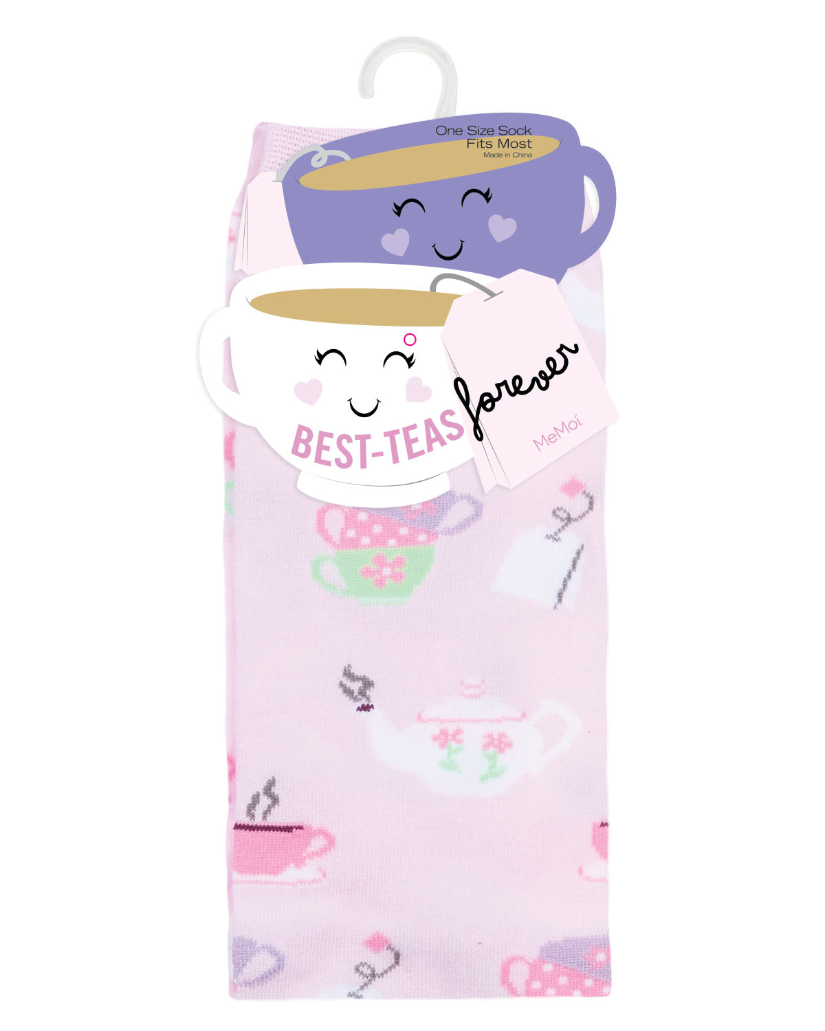 Women's "Best Tea's Forever" Novelty Crew Sock in Fun Gift Packaging