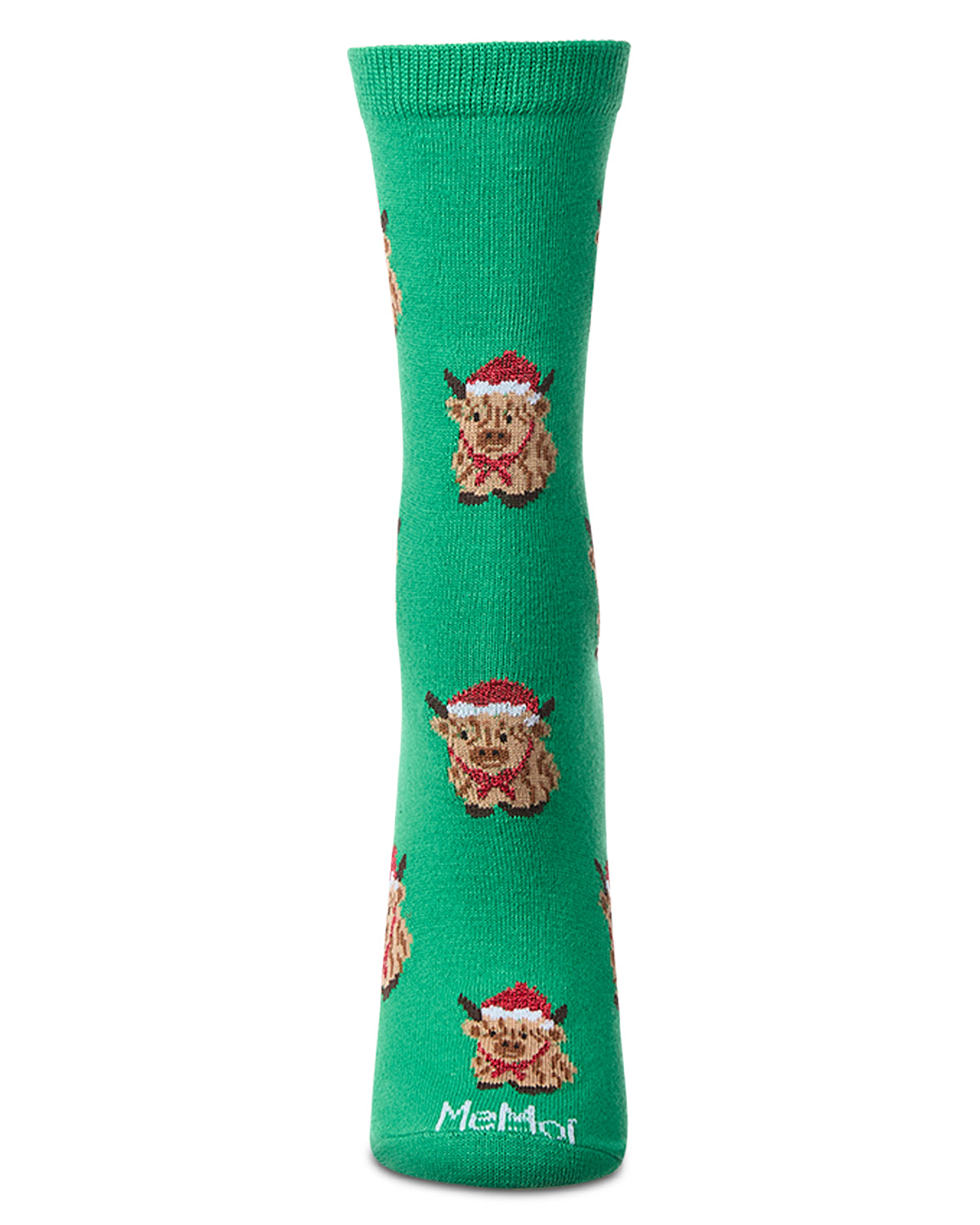 Women's "Highland Cows" Holiday Fine-Gauge Christmas Novelty Crew Sock