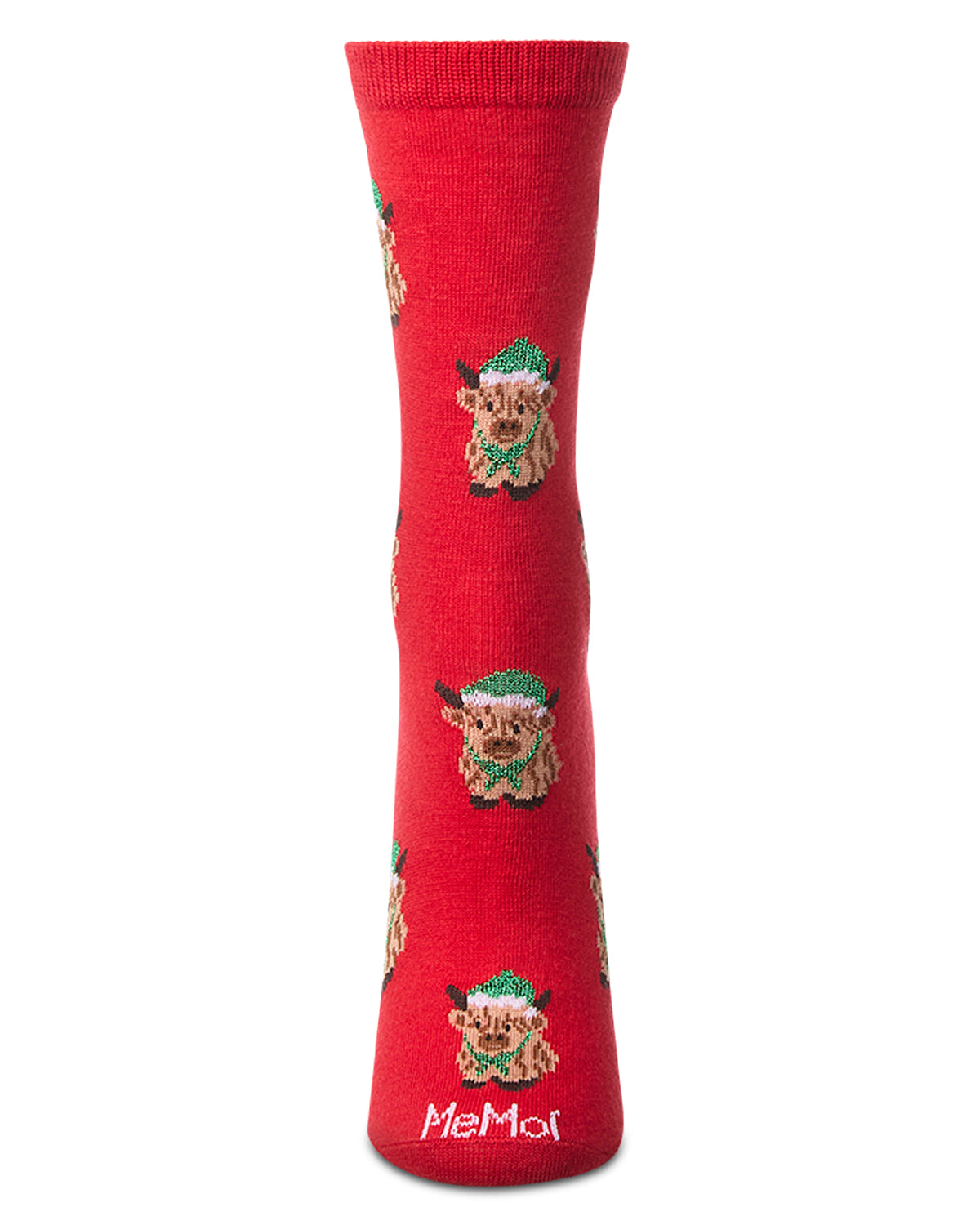 Women's "Highland Cows" Holiday Fine-Gauge Christmas Novelty Crew Sock