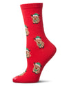 Women's "Highland Cows" Holiday Fine-Gauge Christmas Novelty Crew Sock