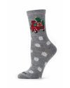 Women's "Highland Cow Holiday Truck" Christmas Novelty Crew Sock