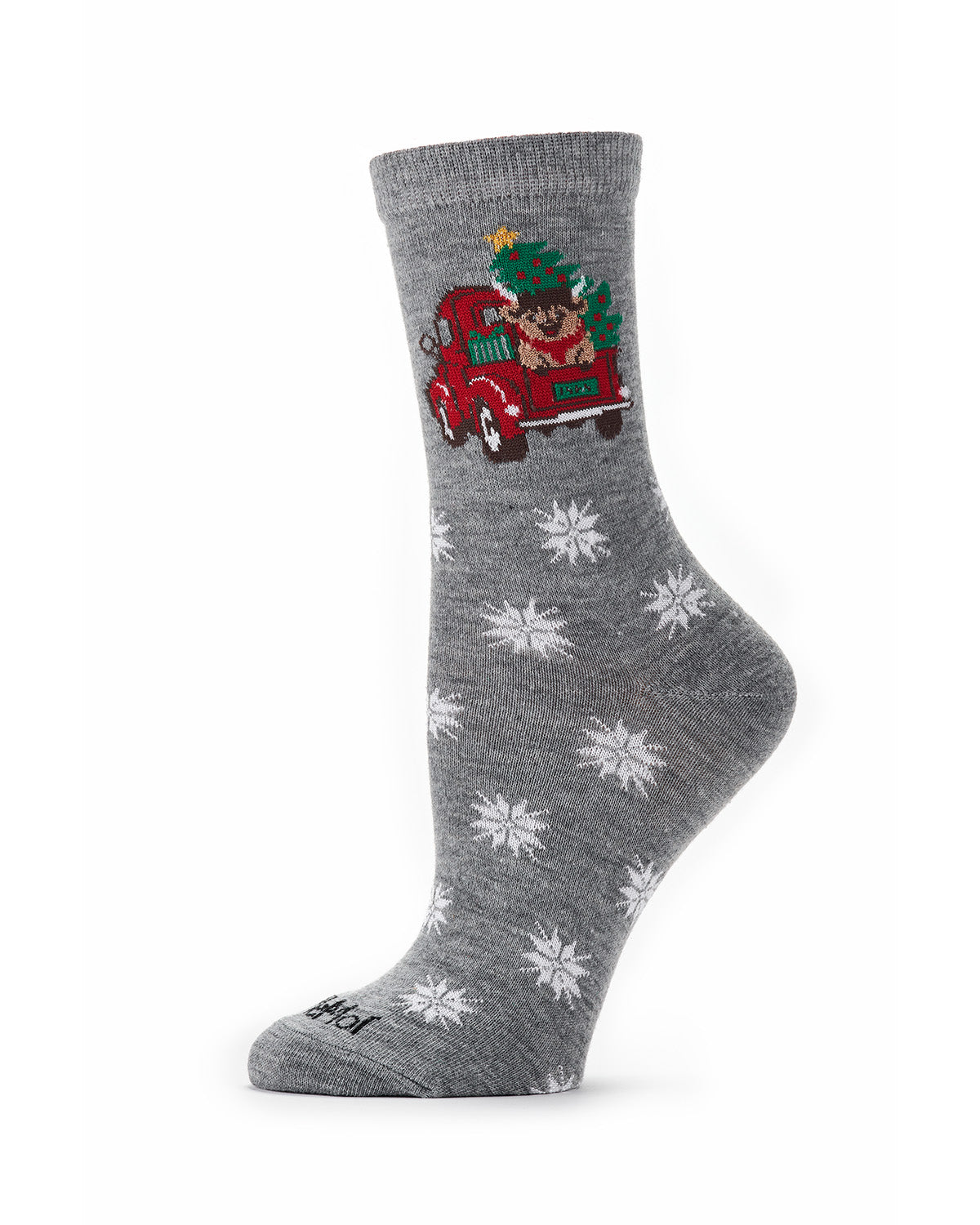 Women's "Highland Cow Holiday Truck" Christmas Novelty Crew Sock