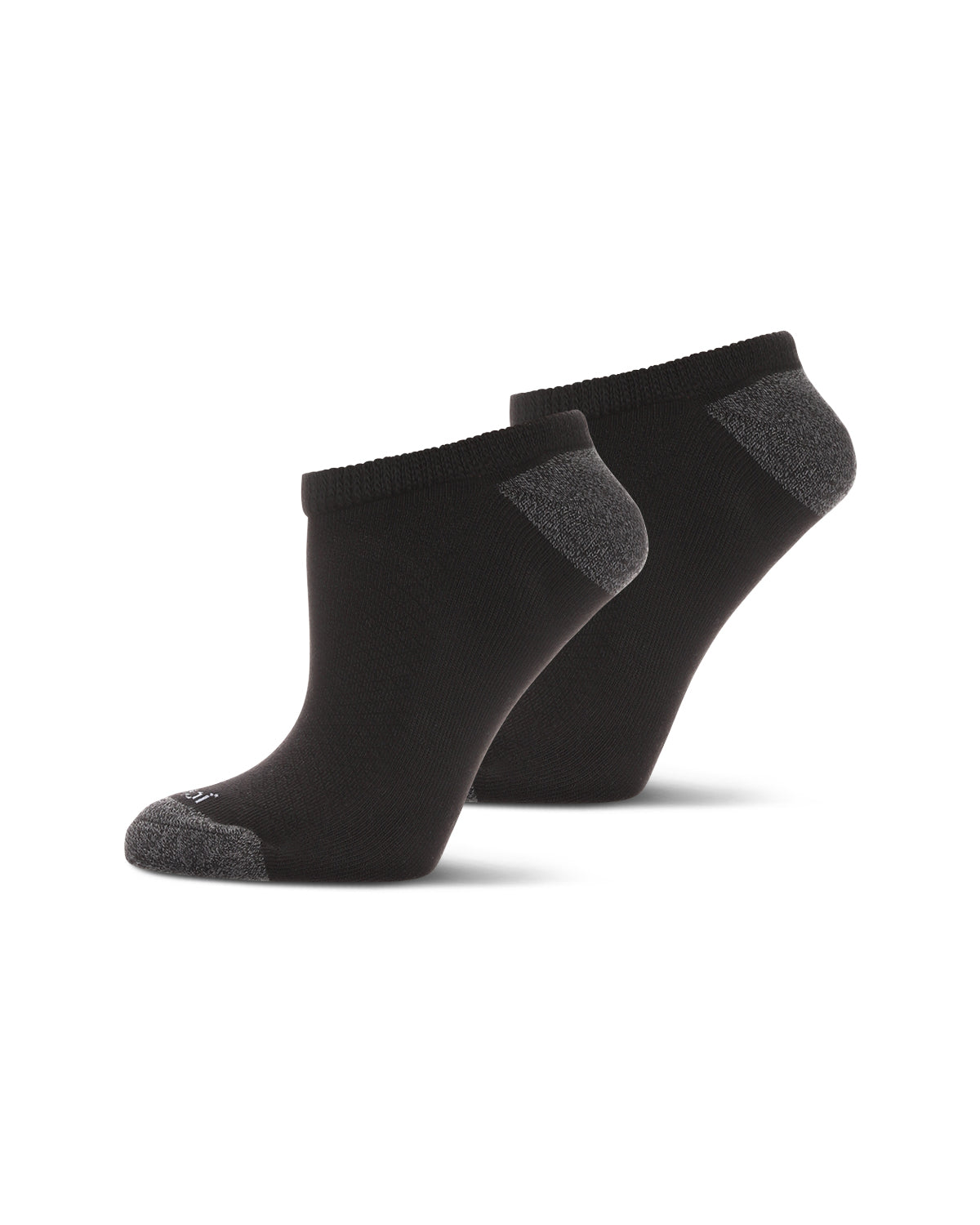 2 Pair Unisex Diabetic Half Cushion No Show Sneaker Liners : Color: Black/Black