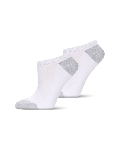 2 Pair Unisex Diabetic Half Cushion No Show Sneaker Liners : Color: White/White