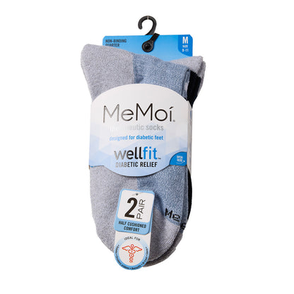 2 Pair Unisex Diabetic Vintage Stripe Half Cushion Quarter Socks : Color: Denim