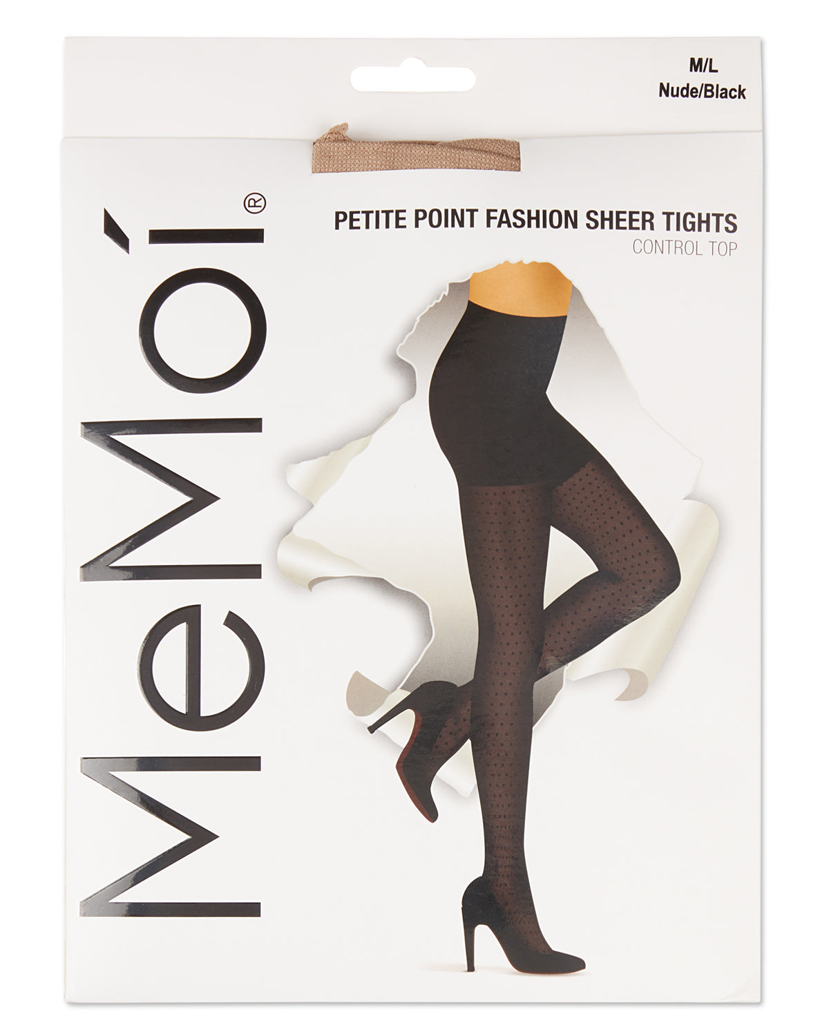 Women's Petite Point Dot Pattern Sheer Fashion Tights : Color: Black