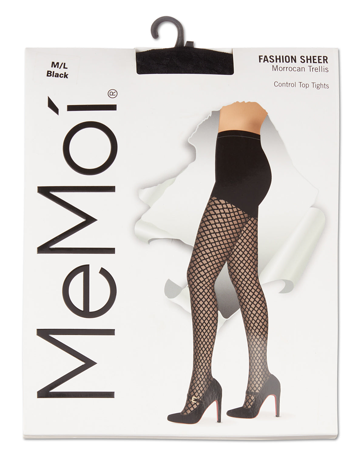Moroccan Trellis Fashion Sheer Tights : Color: Black