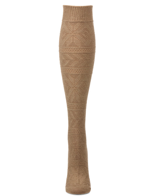 Women's Cozy Textured "Winter Wonderland" Knee Sock : Color: Khaki