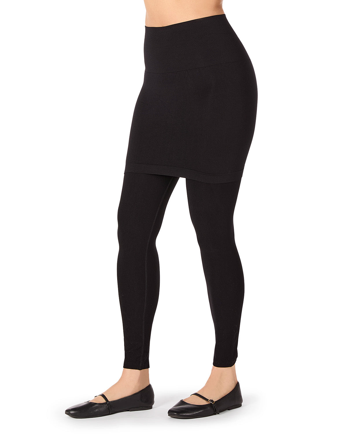 Women's Funika High Waist Black Skirted Leggings