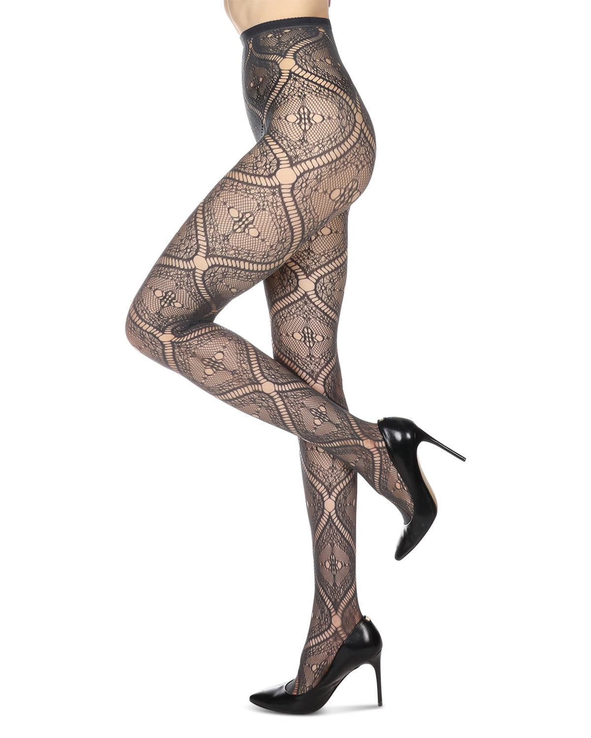 Women's Artistic Edge Nylon Net Tights : Color: Forge Iron