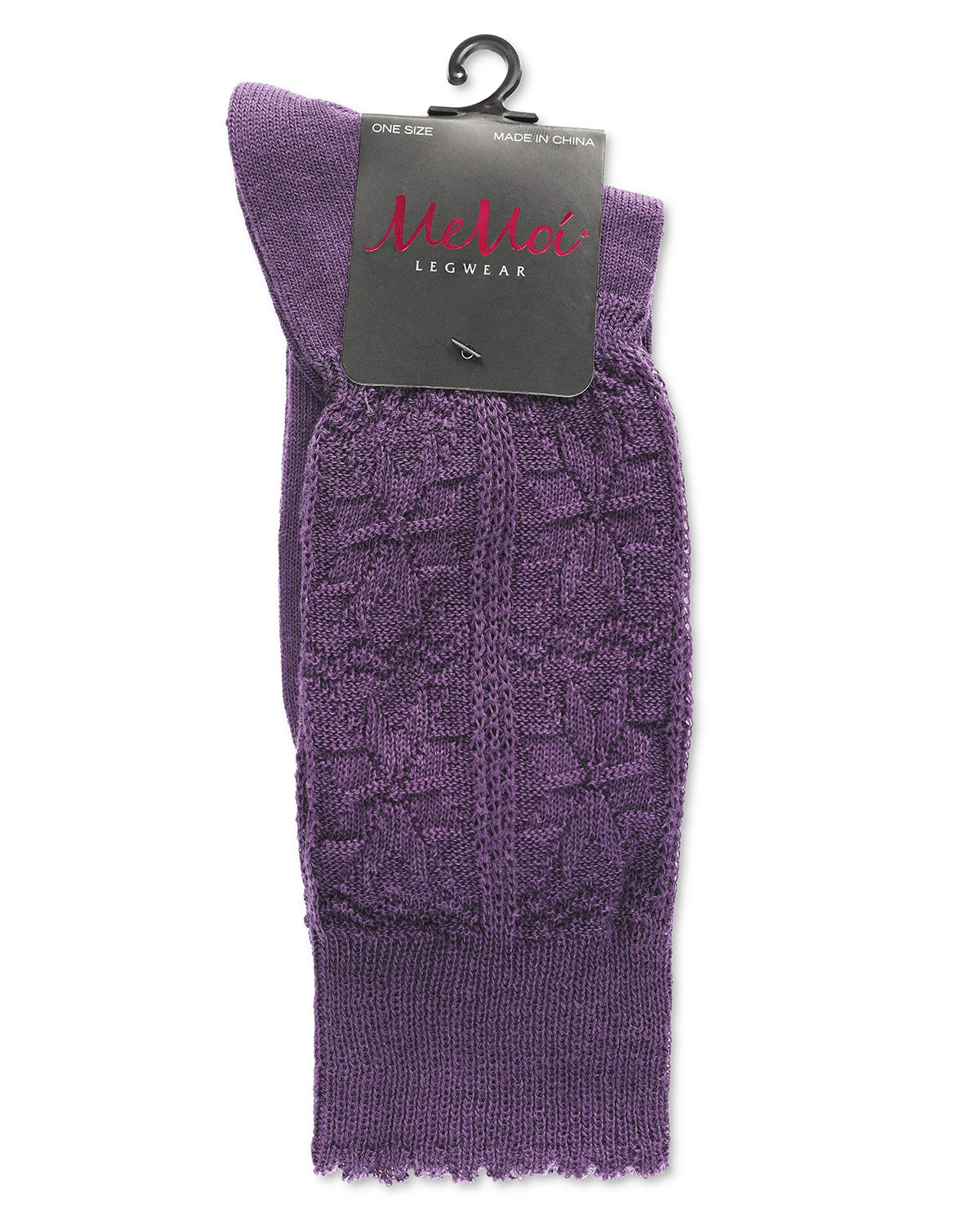 Women's Delicate Flake Embroidered Crew Socks : Color: Blackberry Cordial
