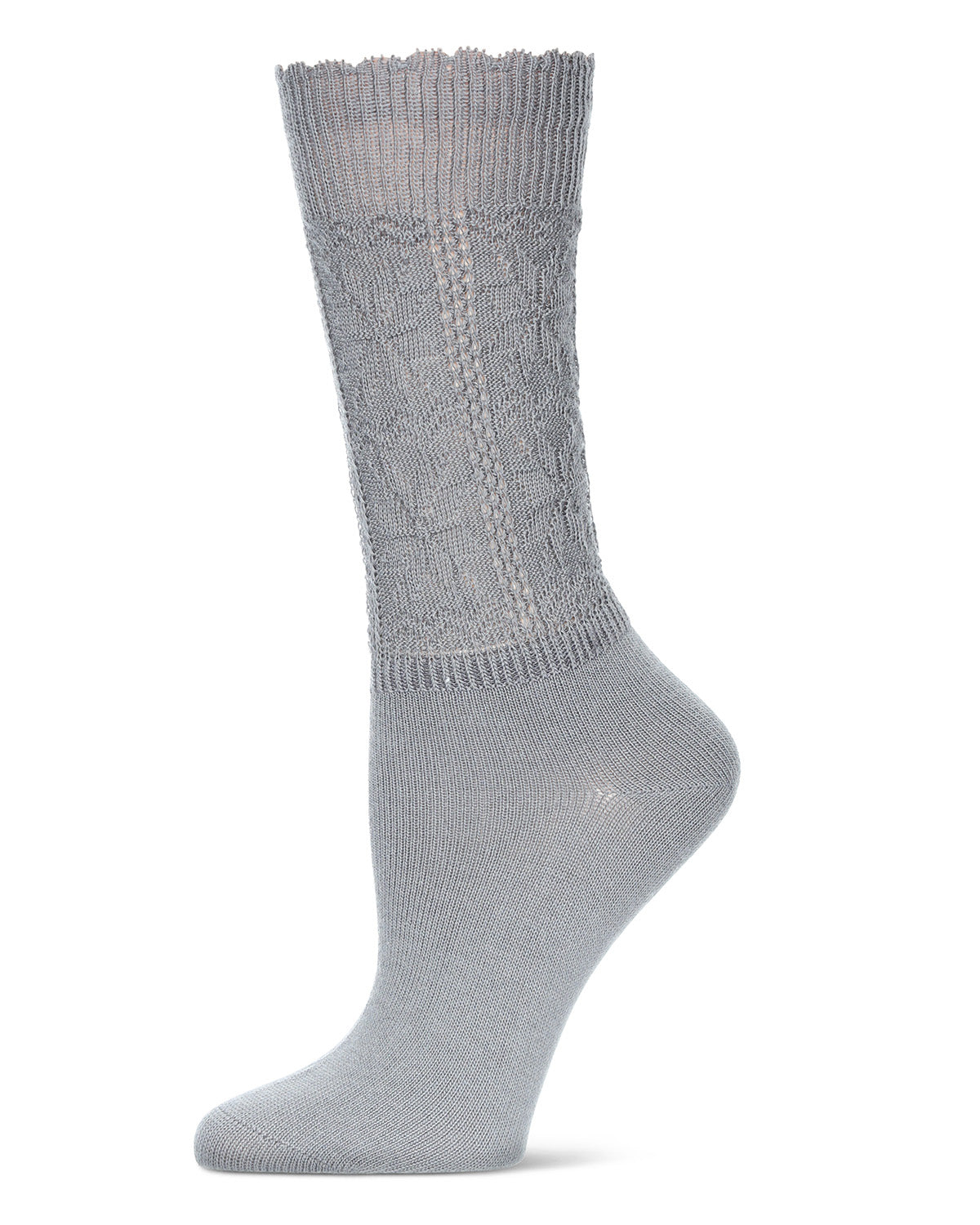 Women's Delicate Flake Embroidered Crew Socks : Color: Quiet Shade