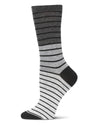 Women's Shaded Stripes Wool Blend Crew Socks : Color: Black