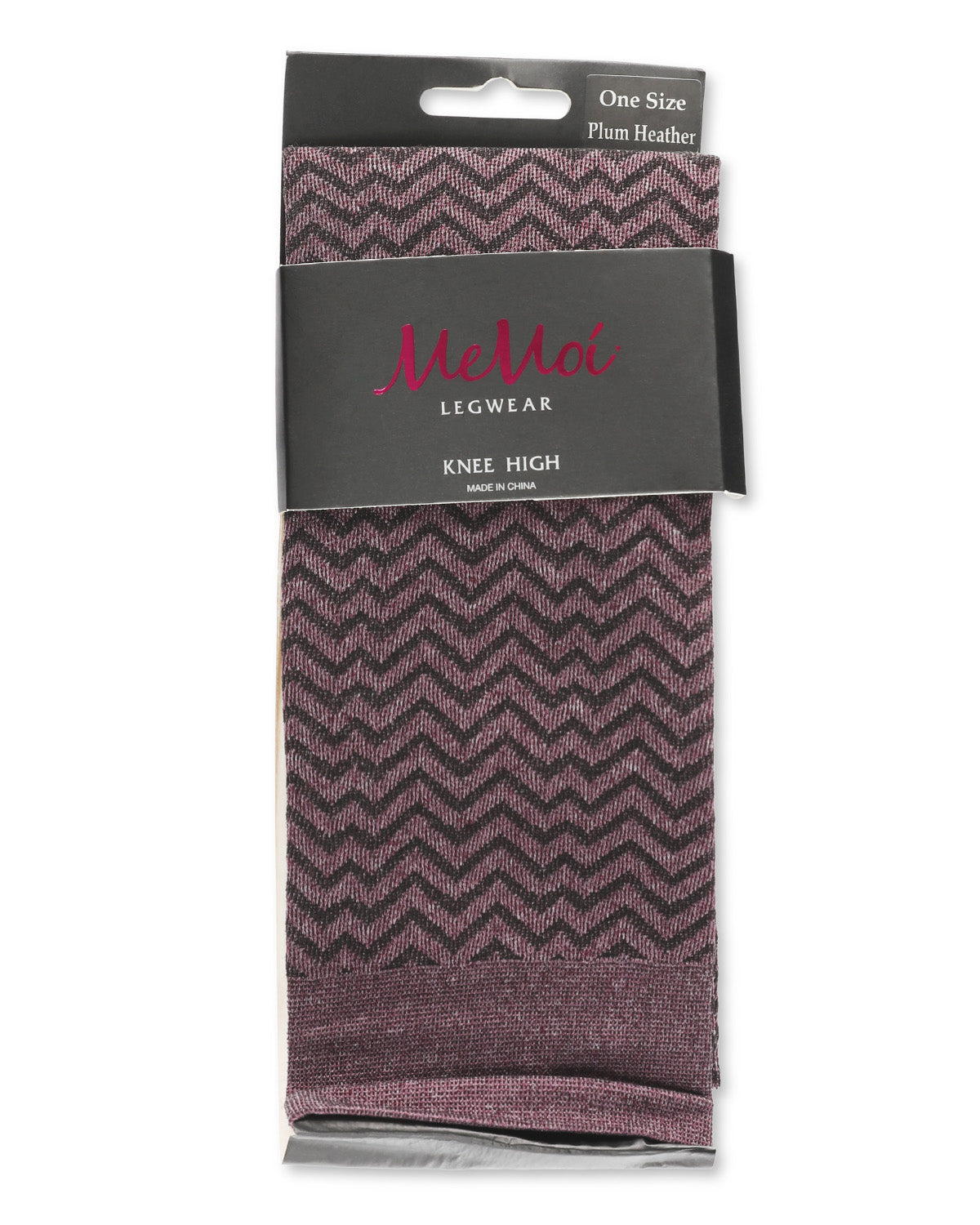 Women's Horizontal Zag Opaque Knee High Socks : Color: Black Heather