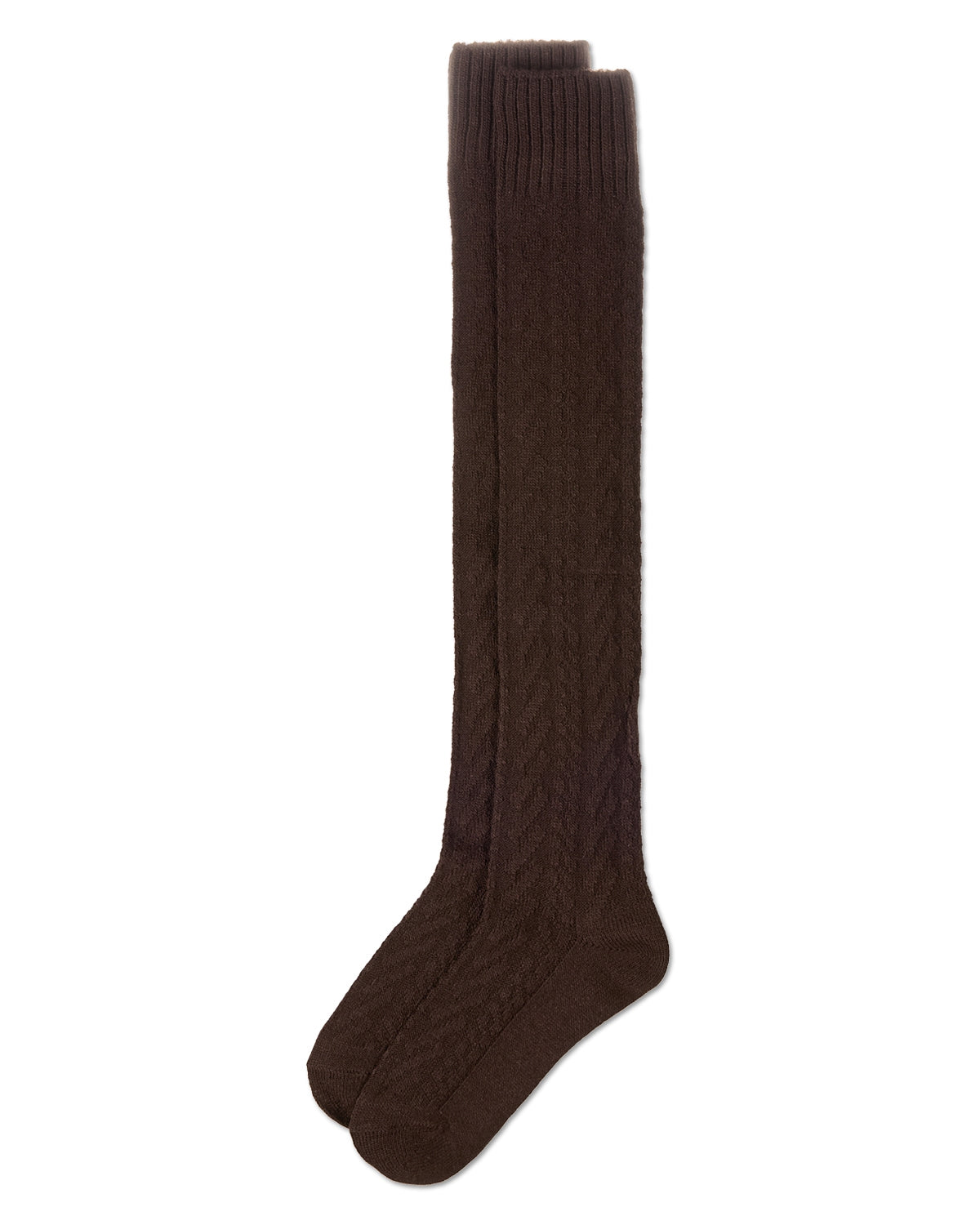 Women's Cable Deluxe Over the Knee Sock : Color: Coffee Bean