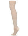 Women's Cotton Blend Diamond-Pattern Sweater Tights : Color: Winter White