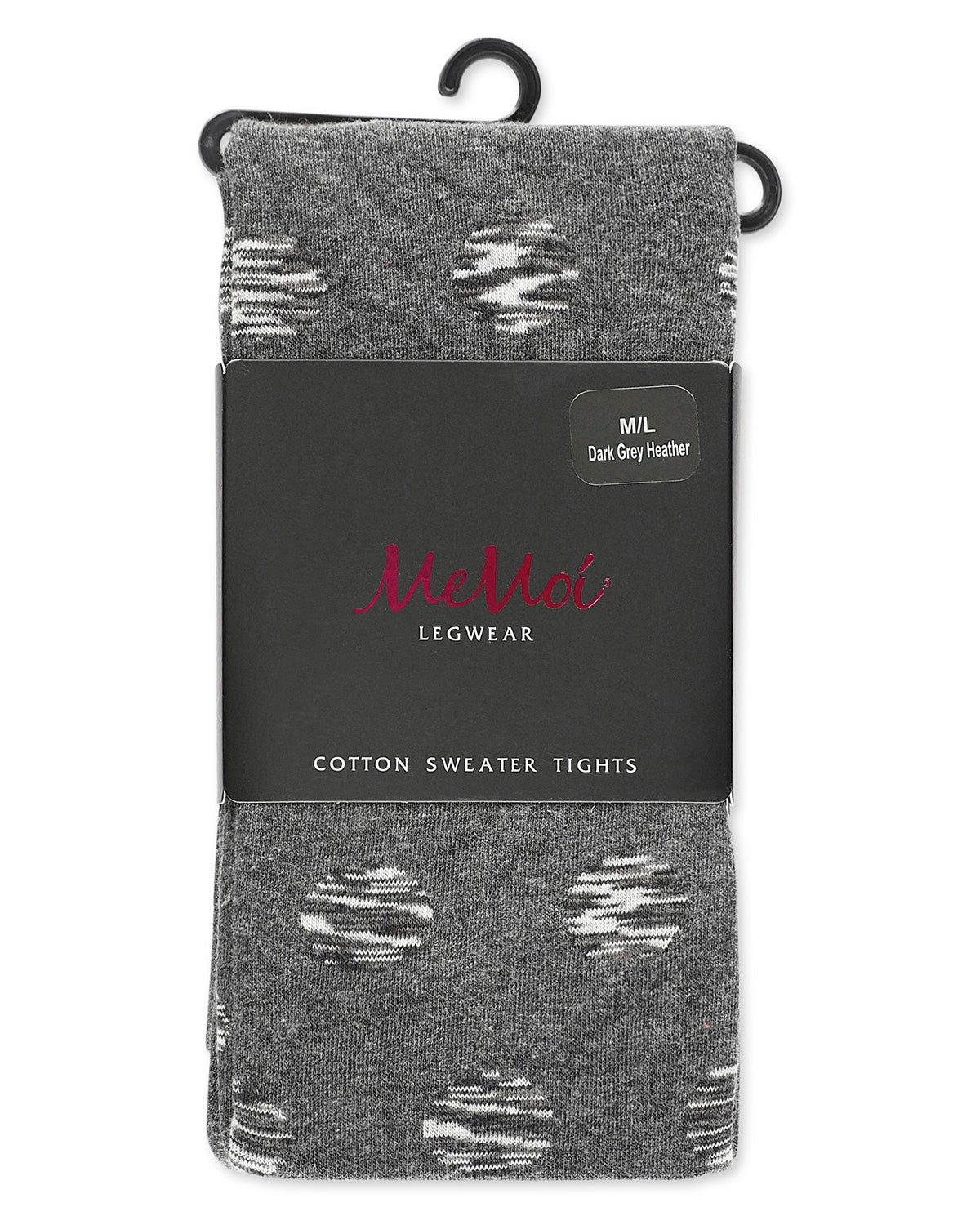 Dotted Blend Opaque Cotton Sweater Tights : Color: Black