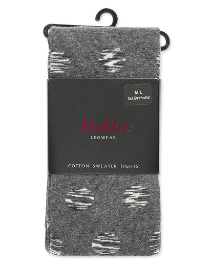 Dotted Blend Opaque Cotton Sweater Tights : Color: Black