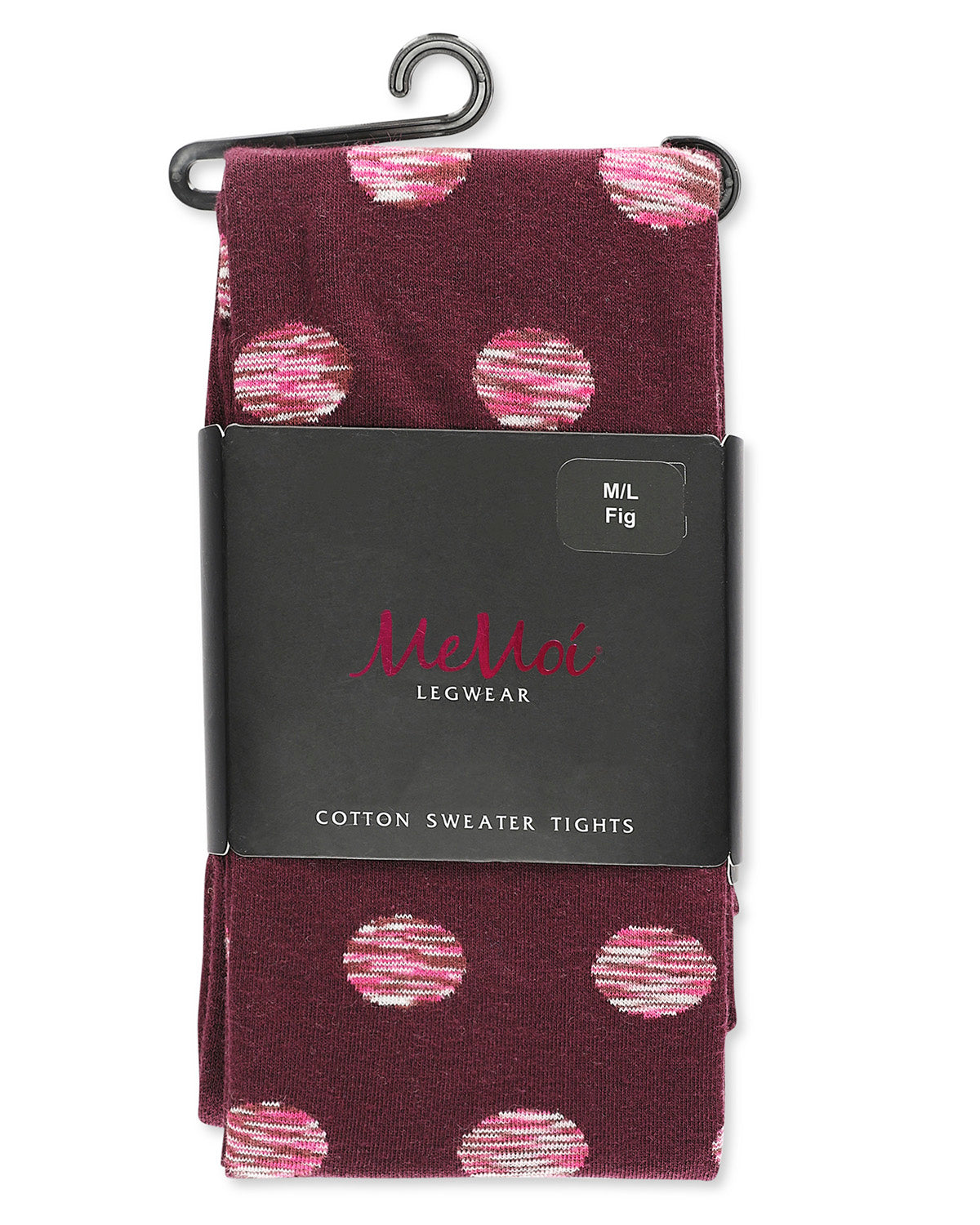 Dotted Blend Opaque Cotton Sweater Tights : Color: Black