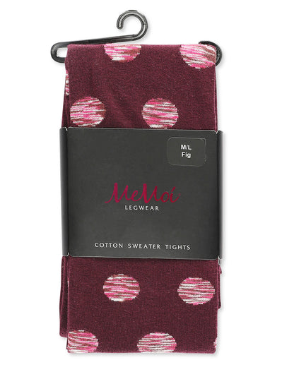 Dotted Blend Opaque Cotton Sweater Tights : Color: Black