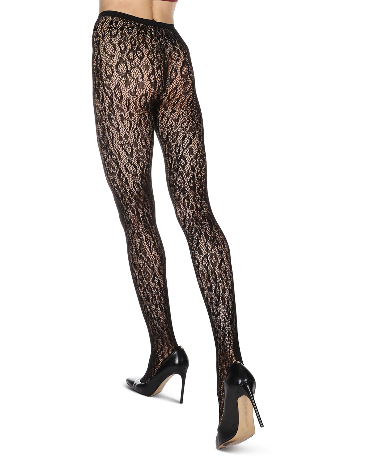 Cheetah Print Breathable Net Tights : Color: Black