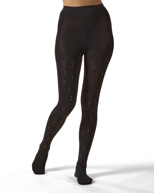 Women's Glam Drop Opaque Nylon Tights : Color: Black