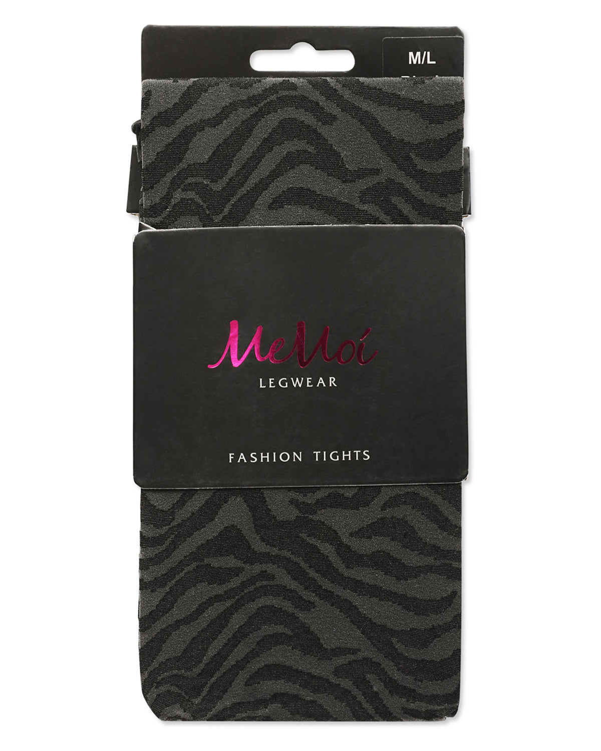 Women's Zebra Zen Opaque Nylon Tights : Color: Black