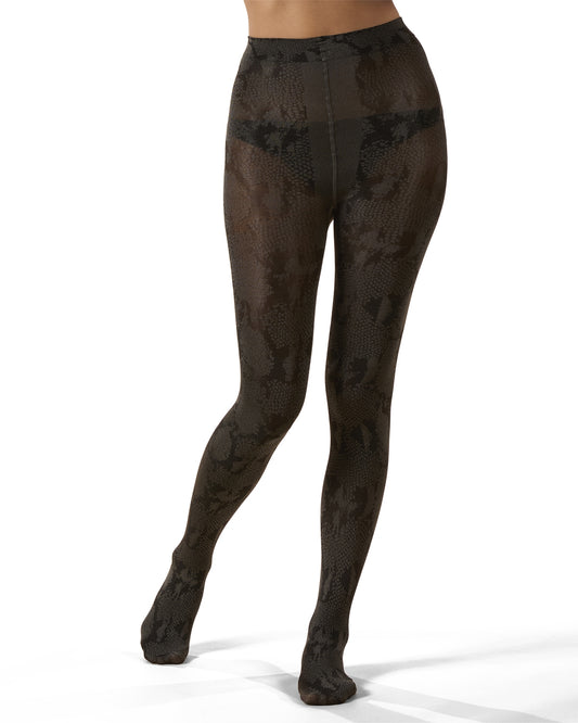 Pretty in Python Breathable Opaque Tights : Color: Black