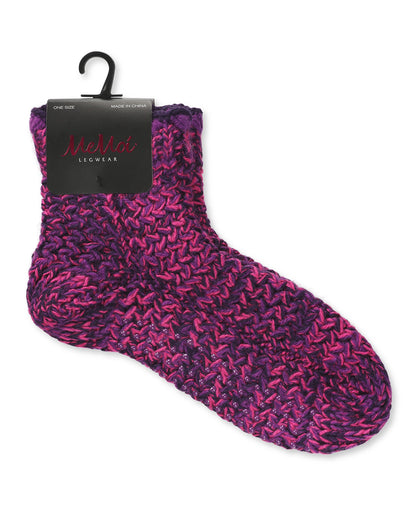 Women's Woven Shades Anklet Home Socks : Color: Grape
