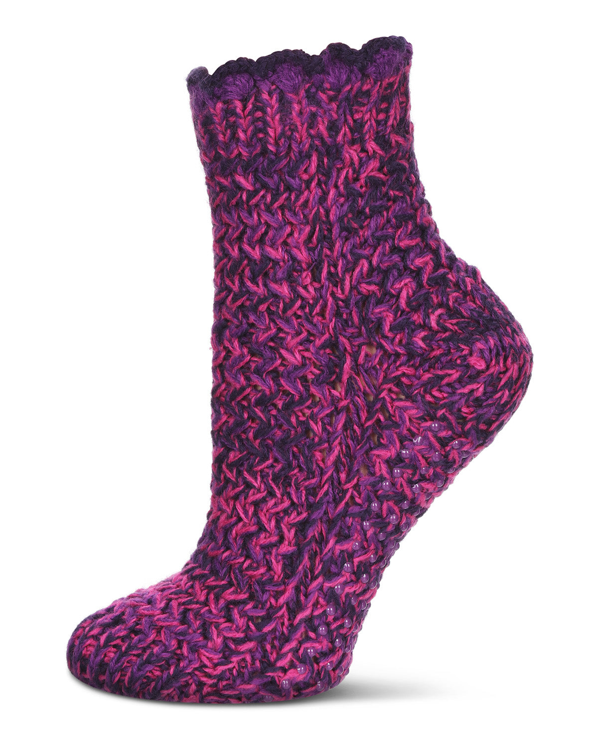 Women's Woven Shades Anklet Home Socks : Color: Grape
