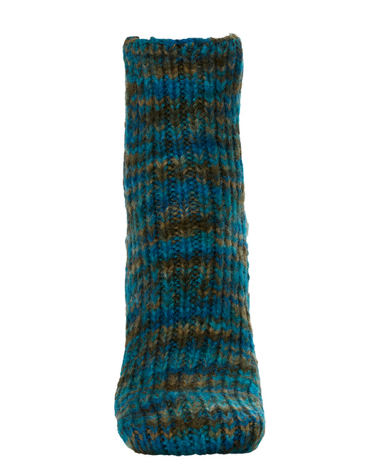 Women's Chunky-Ribbed "Stripe Sensation" At-Home Ankle Sock : Color: Ivy Green