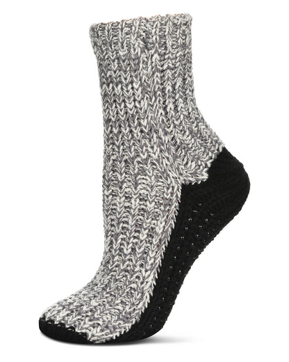 Women's Combo Sole Anklet Home Socks : Color: Black