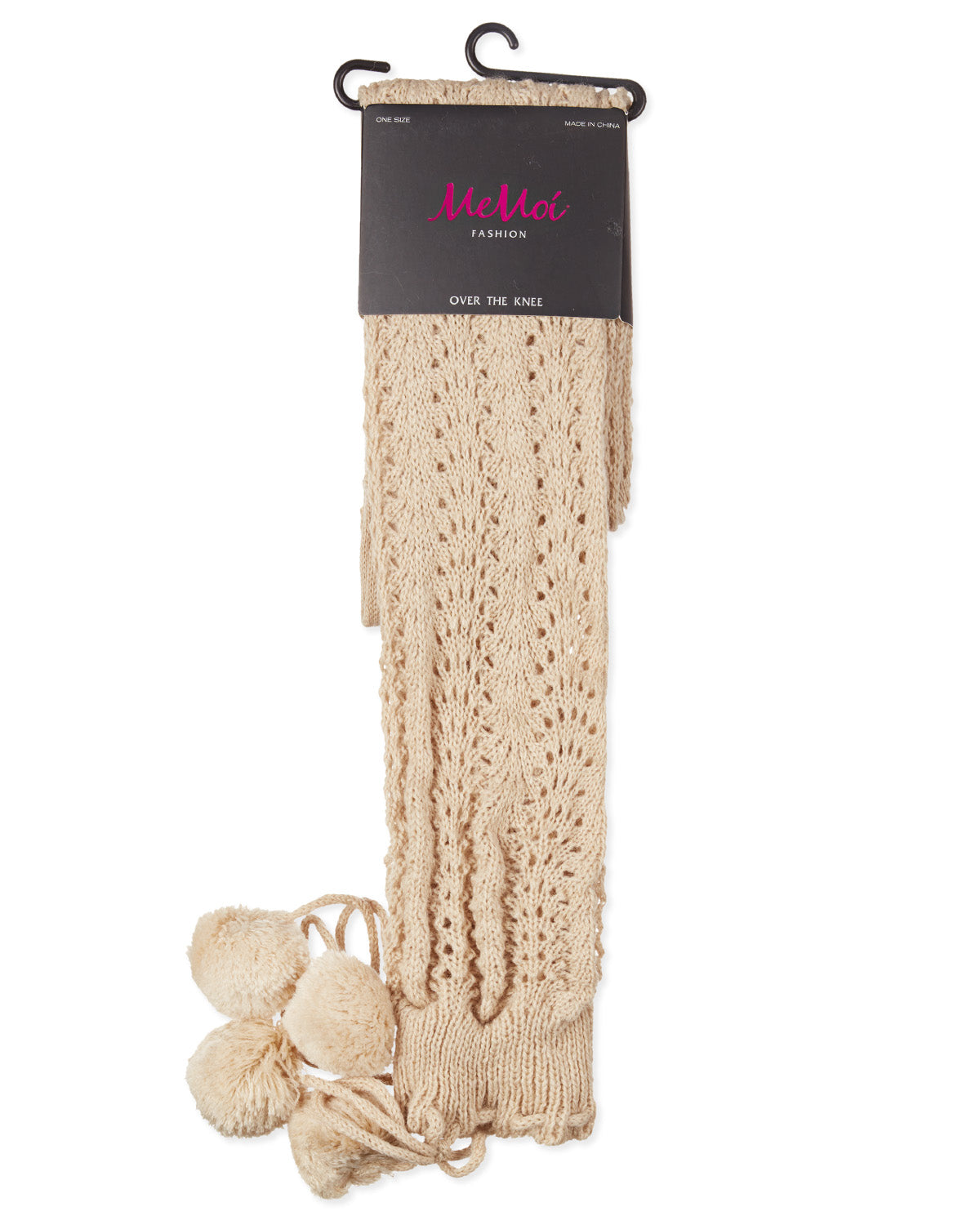 Women's Pointelle Class Over The Knee Home Socks : Color: Cream