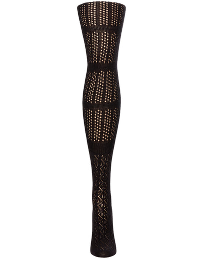 Linear Bunch Over The Knee Sock : Color: Black