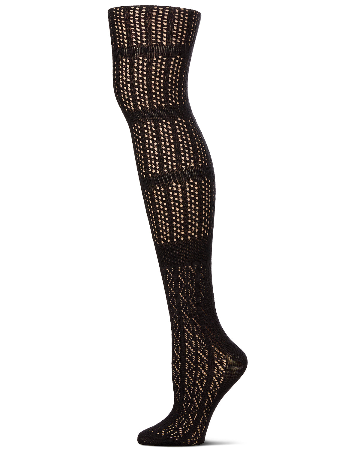 Linear Bunch Over The Knee Sock : Color: Black