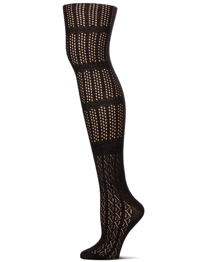 Linear Bunch Over The Knee Sock : Color: Black