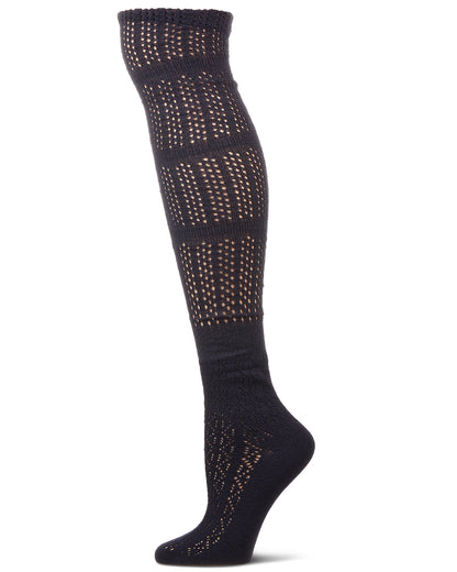 Linear Bunch Over The Knee Sock : Color: Navy