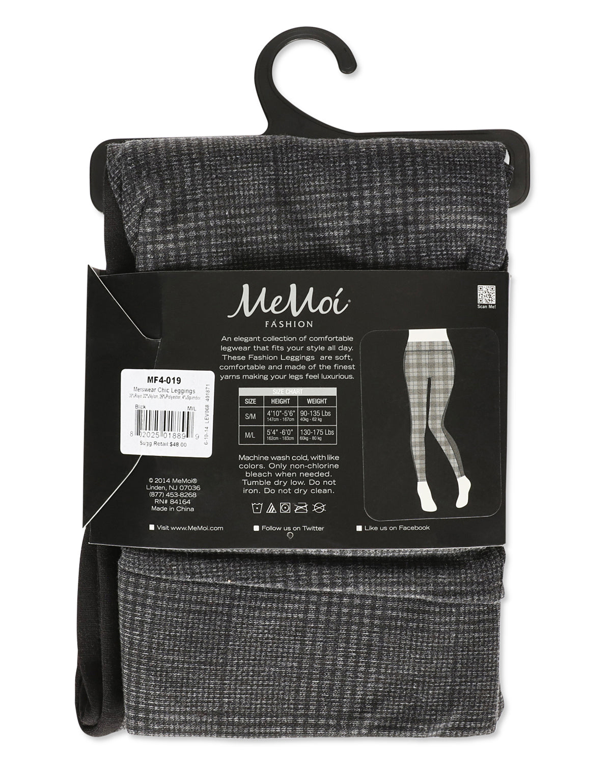 Women's Menswear Chic Leggings : Color: Black