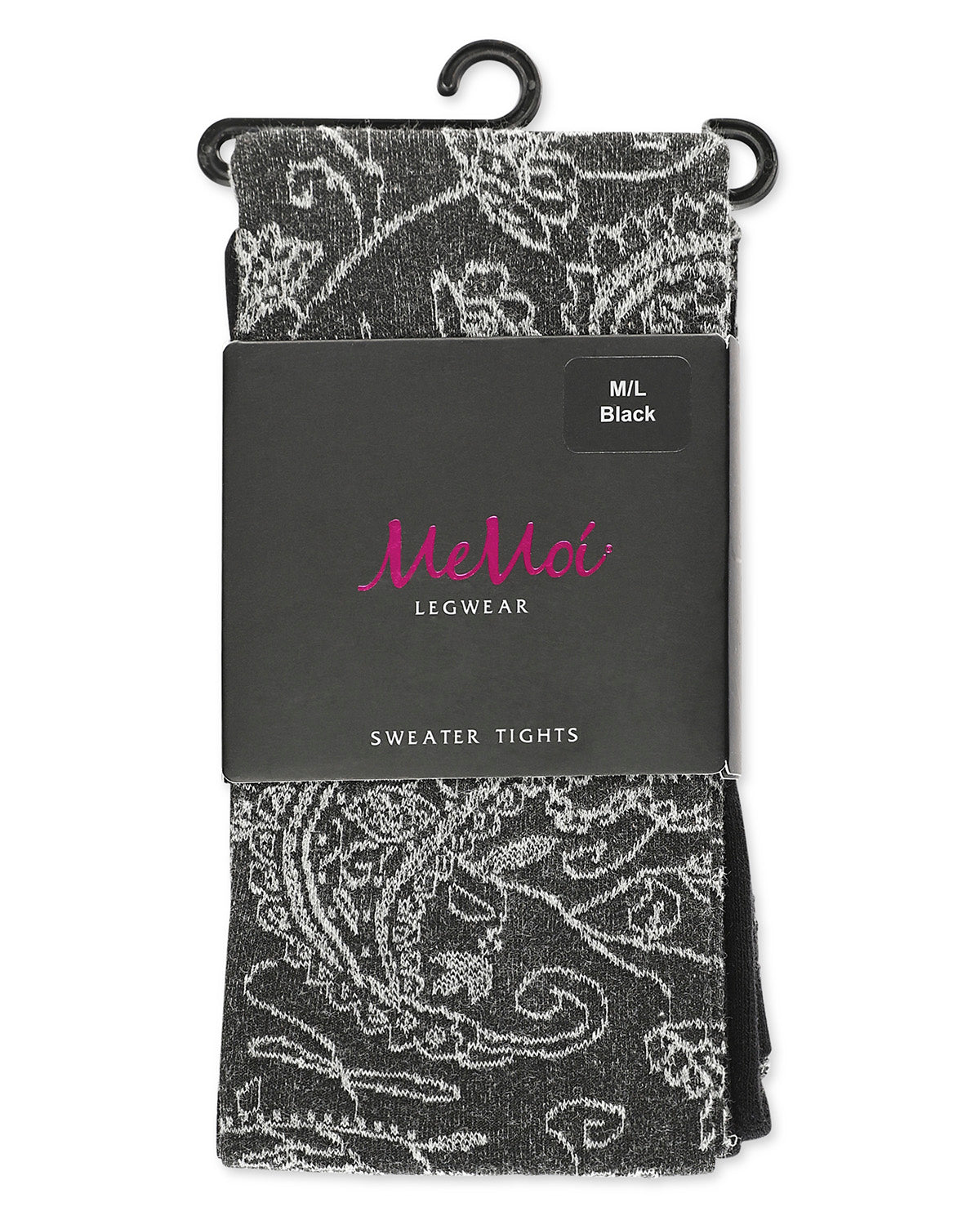 Paisley Pop Cotton Blend Sweater Tights : Color: Black