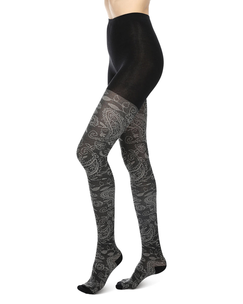 Paisley Pop Cotton Blend Sweater Tights