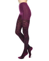 Paisley Pop Cotton Blend Sweater Tights : Color: Phlox