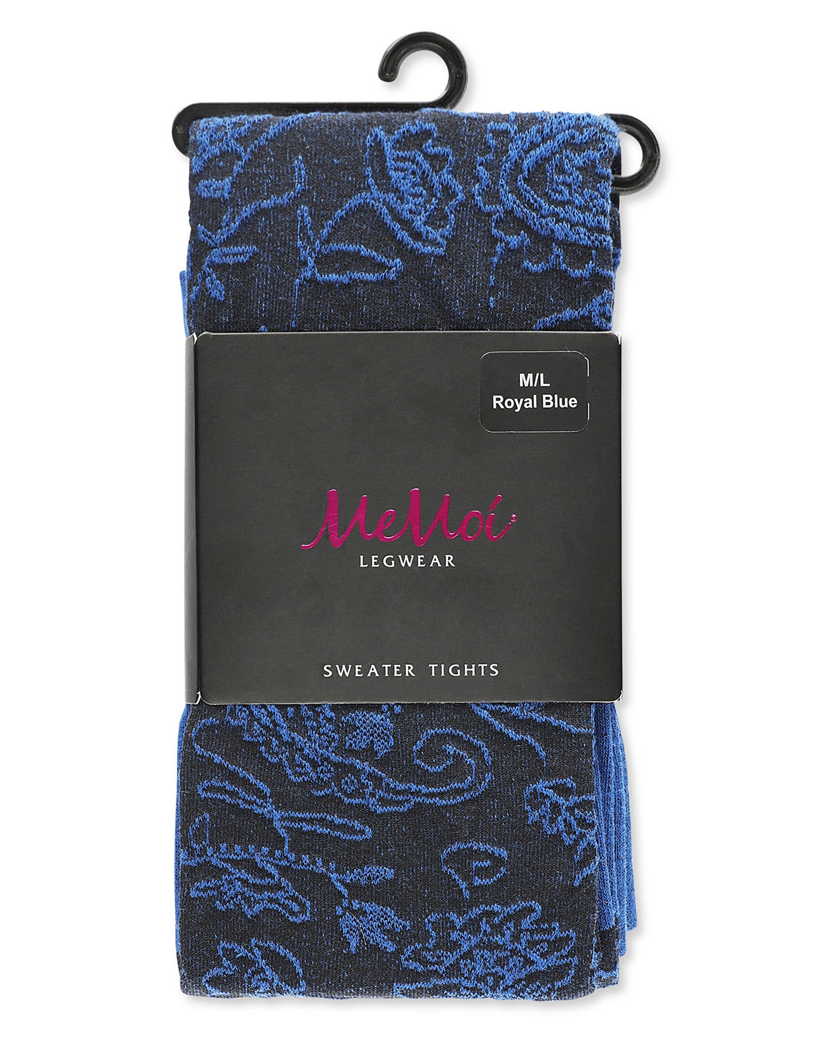 Paisley Pop Cotton Blend Sweater Tights : Color: Royal Blue