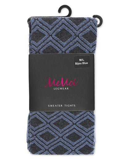 Diamond Daze Cotton Blend Sweater Tights : Color: Bijou Blue