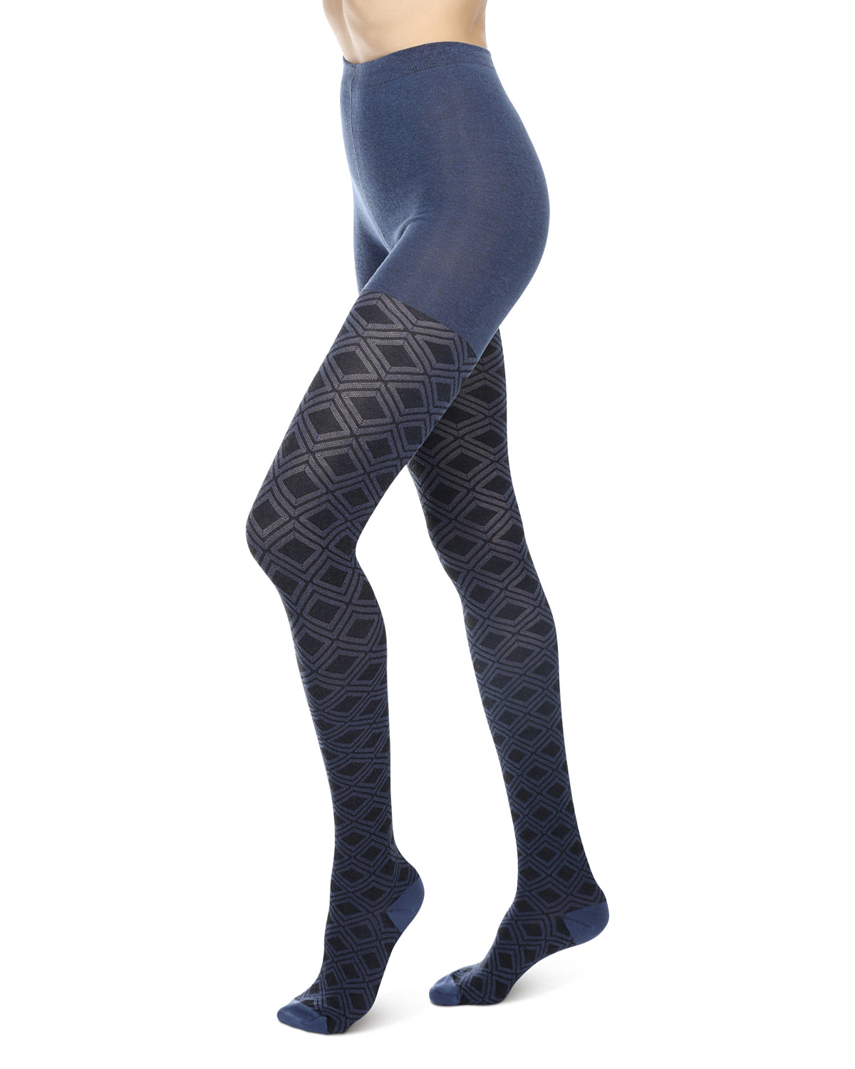 Diamond Daze Cotton Blend Sweater Tights : Color: Bijou Blue