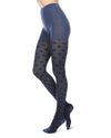 Diamond Daze Cotton Blend Sweater Tights : Color: Bijou Blue