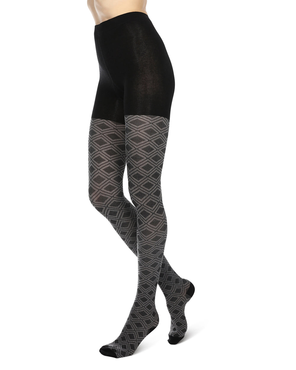 Diamond Daze Cotton Blend Sweater Tights : Color: Black