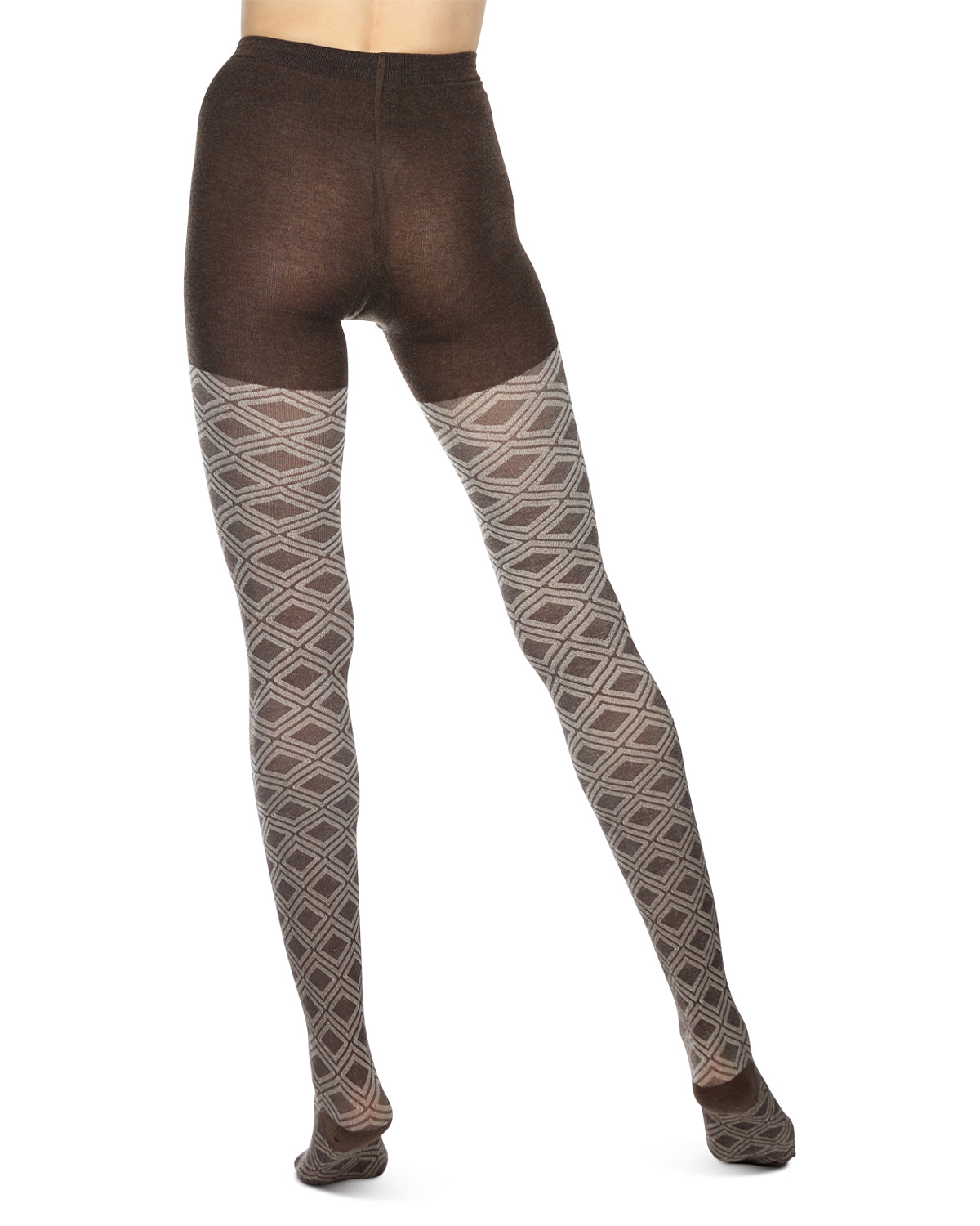 Diamond Daze Cotton Blend Sweater Tights : Color: Brown Heather