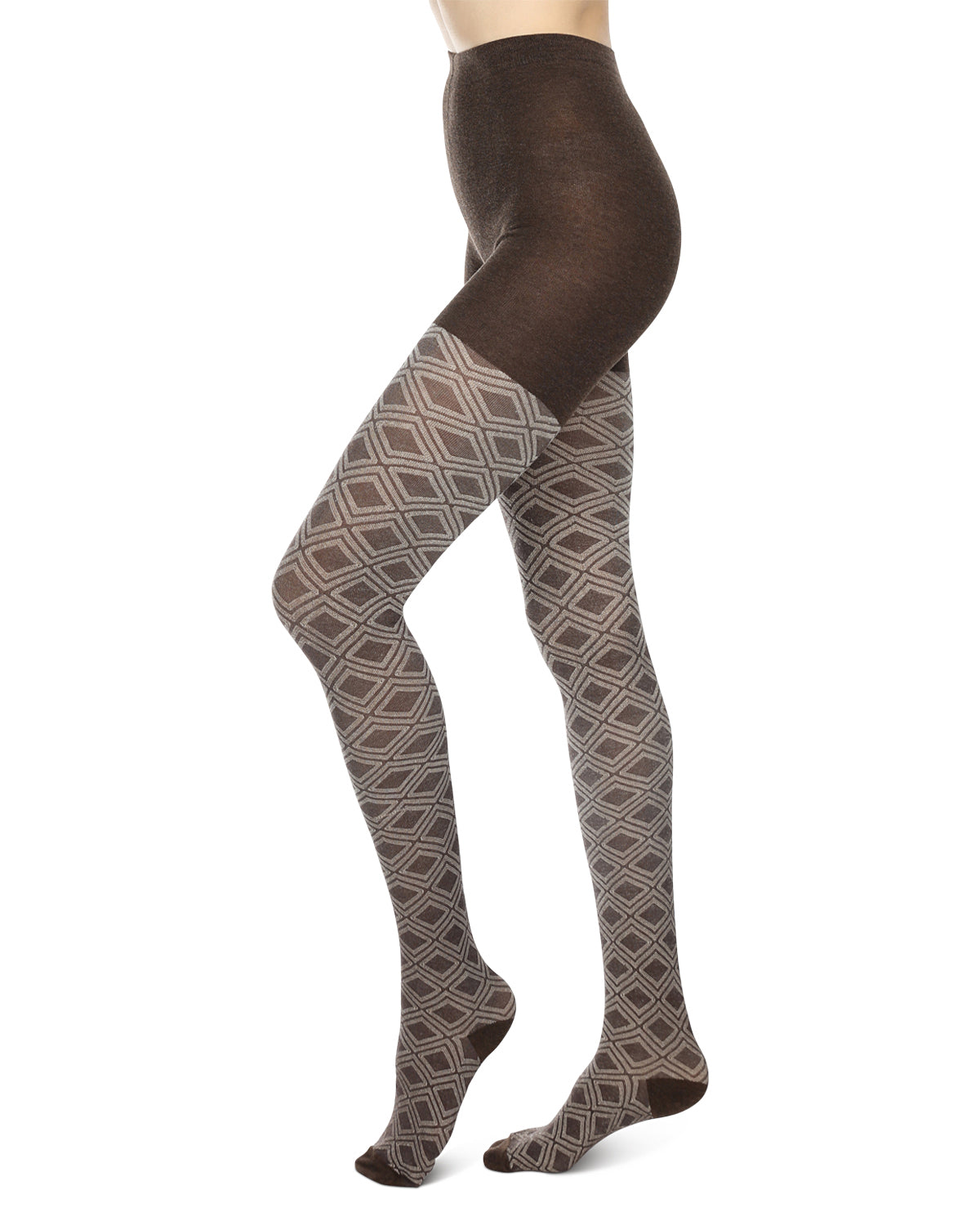 Diamond Daze Cotton Blend Sweater Tights : Color: Brown Heather