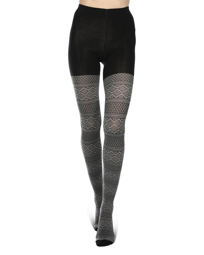 Fair Isle Diamond Sweater Tights