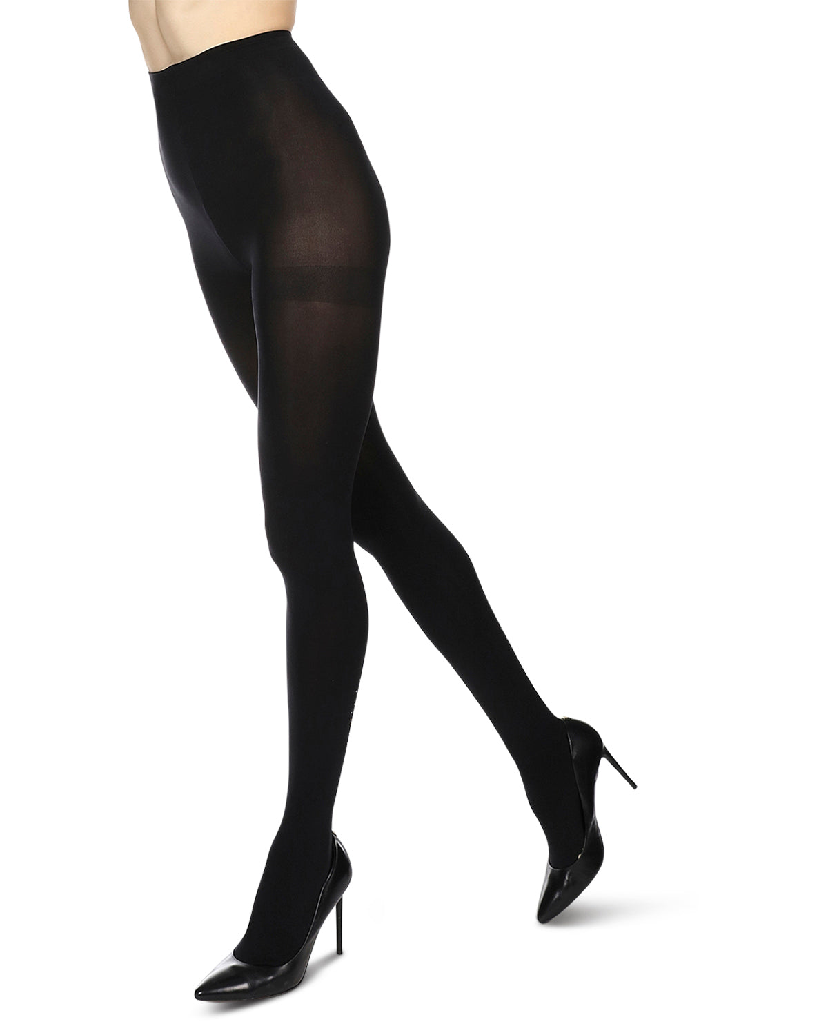Women's Meteor Shower Nylon Opaque Tights : Color: Black